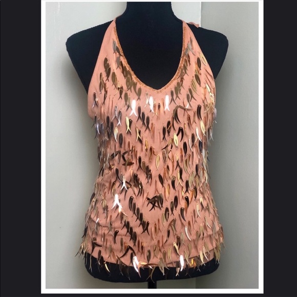 Halter top with gold metal accents - Picture 7 of 7